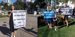 Mães de crianças autistas fazem manifestação em frente a Unimed 